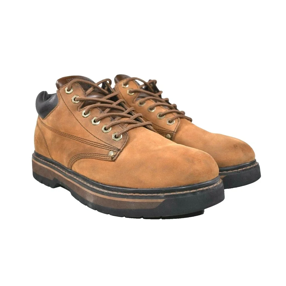 Vintage Sketchers Men's Brown Leather Boots Chunky Punk 1990s Sz 12 - 7430